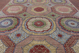 Geometric Persian Mamluk Hand Knotted Wool & Silk Rug - 8' 10" X 12' 0" - Golden Nile