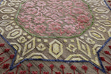 Geometric Persian Mamluk Hand Knotted Wool & Silk Rug - 8' 10" X 12' 0" - Golden Nile