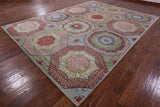 Geometric Persian Mamluk Hand Knotted Wool & Silk Rug - 8' 10" X 12' 0" - Golden Nile