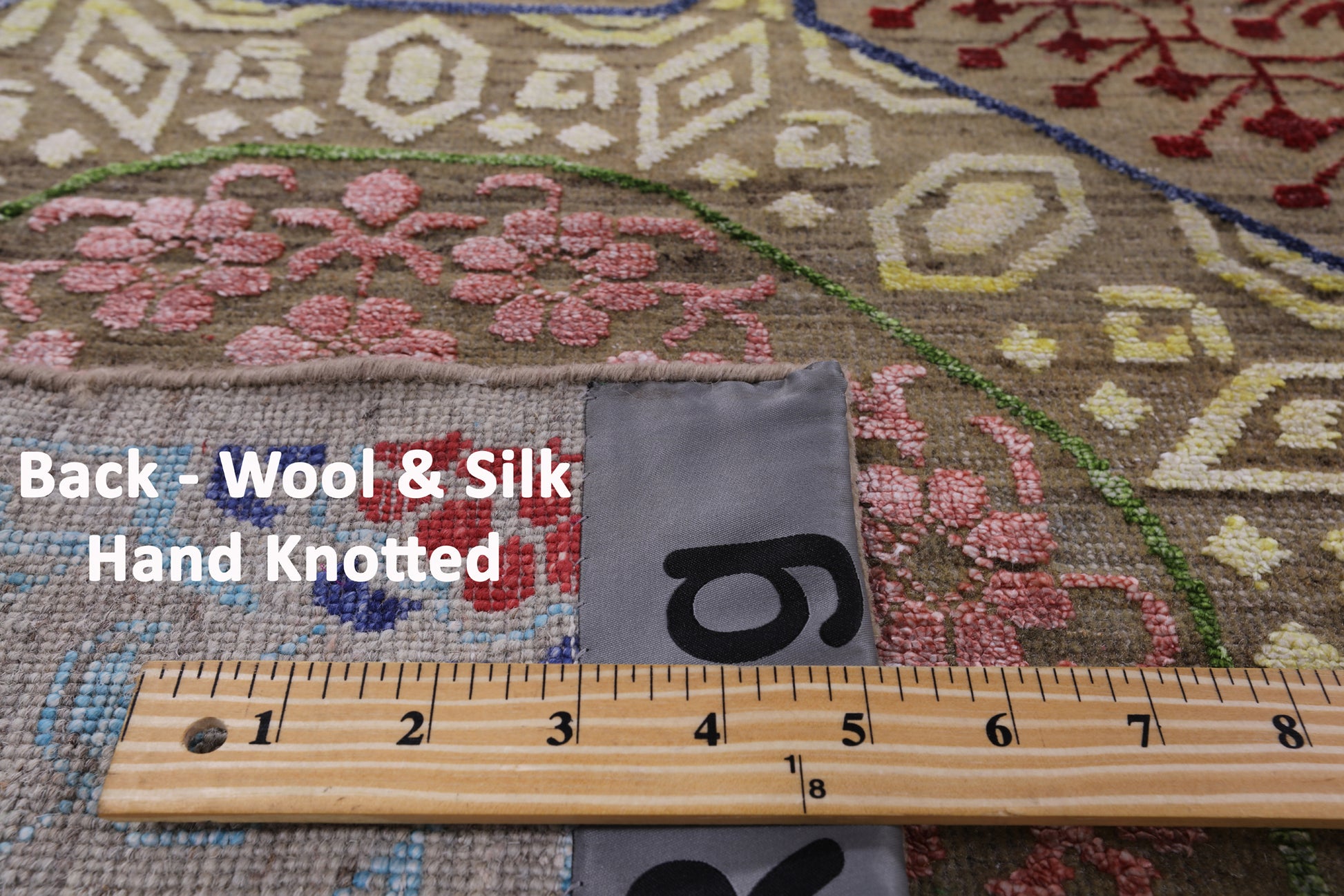 Geometric Persian Mamluk Hand Knotted Wool & Silk Rug - 8' 10" X 12' 0" - Golden Nile