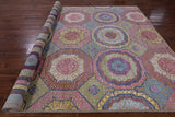 Geometric Persian Mamluk Hand Knotted Wool & Silk Rug - 8' 2" X 10' 0" - Golden Nile
