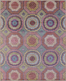 Geometric Persian Mamluk Hand Knotted Wool & Silk Rug - 8' 2" X 10' 0" - Golden Nile