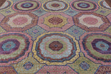 Geometric Persian Mamluk Hand Knotted Wool & Silk Rug - 8' 2" X 10' 0" - Golden Nile