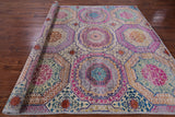 Geometric Persian Mamluk Hand Knotted Wool & Silk Rug - 8' 2" X 9' 9" - Golden Nile