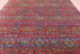 Red Persian Hand Knotted 100% Silk Rug - 7' 10" X 9' 8" - Golden Nile