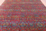 Red Persian Hand Knotted Silk Rug - 7' 10" X 9' 8" - Golden Nile