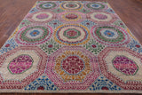 Geometric Persian Mamluk Hand Knotted Wool & Silk Rug - 8' 2" X 10' 2" - Golden Nile