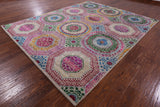 Geometric Persian Mamluk Hand Knotted Wool & Silk Rug - 8' 2" X 10' 2" - Golden Nile