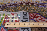 Geometric Persian Mamluk Hand Knotted Wool & Silk Rug - 8' 1" X 9' 11" - Golden Nile