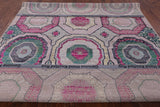 Geometric Persian Mamluk Handmade Wool & Silk Rug - 8' 1" X 10' 1" - Golden Nile