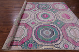 Geometric Persian Mamluk Handmade Wool & Silk Rug - 8' 1" X 10' 1" - Golden Nile