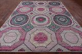 Geometric Persian Mamluk Handmade Wool & Silk Rug - 8' 1" X 10' 1" - Golden Nile