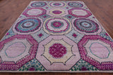 Geometric Persian Mamluk Handmade Wool & Silk Rug - 9' 0" X 12' 0" - Golden Nile