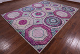 Geometric Persian Mamluk Handmade Wool & Silk Rug - 9' 0" X 12' 0" - Golden Nile
