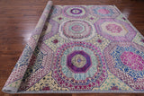 Geometric Persian Mamluk Hand Knotted Wool & Silk Rug - 9' 0" X 11' 9" - Golden Nile