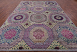 Geometric Persian Mamluk Hand Knotted Wool & Silk Rug - 9' 0" X 11' 9" - Golden Nile