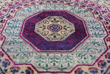 Geometric Persian Mamluk Hand Knotted Wool & Silk Rug - 9' 0" X 11' 9" - Golden Nile