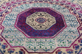 Geometric Persian Mamluk Hand Knotted Wool & Silk Rug - 9' 0" X 11' 9" - Golden Nile