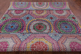 Geometric Persian Mamluk Hand Knotted Wool & Silk Rug - 8' 0" X 10' 2" - Golden Nile