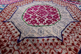 Geometric Persian Mamluk Hand Knotted Wool & Silk Rug - 8' 0" X 10' 2" - Golden Nile