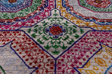 Geometric Persian Mamluk Hand Knotted Wool & Silk Rug - 8' 0" X 10' 2" - Golden Nile