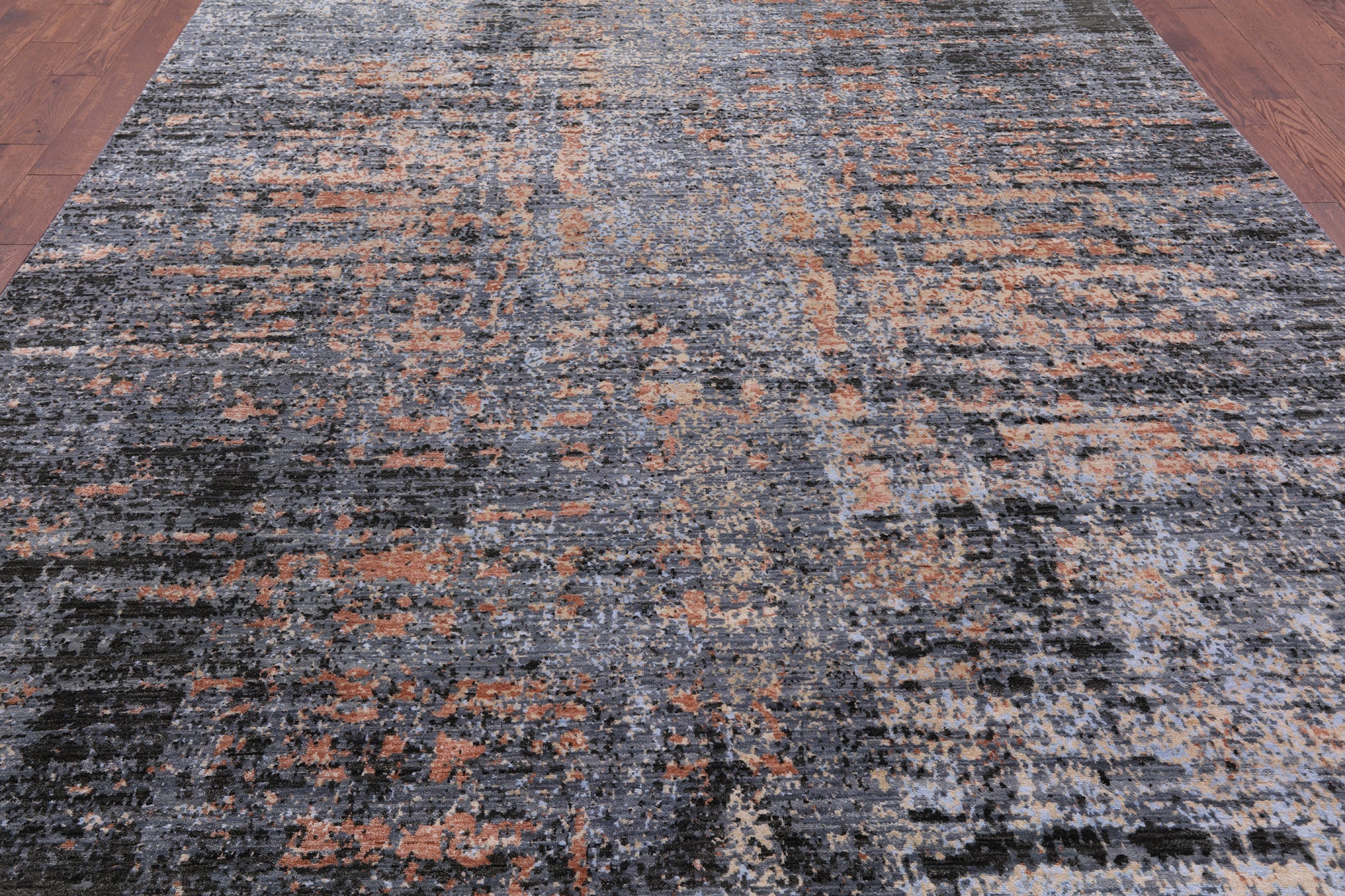 Modern Hand Knotted Wool & Silk Rug - 8' 11" X 12' 1" - Golden Nile