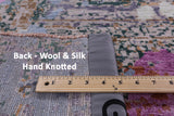 Modern Hand Knotted Wool & Silk Bird Design Rug - 9' 0" X 12' 1" - Golden Nile