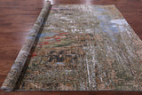 Abstract Modern Hand Knotted Wool & Silk Rug - 9' 0" X 12' 0" - Golden Nile