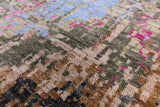 Abstract Modern Hand Knotted Wool & Silk Rug - 9' 0" X 12' 0" - Golden Nile