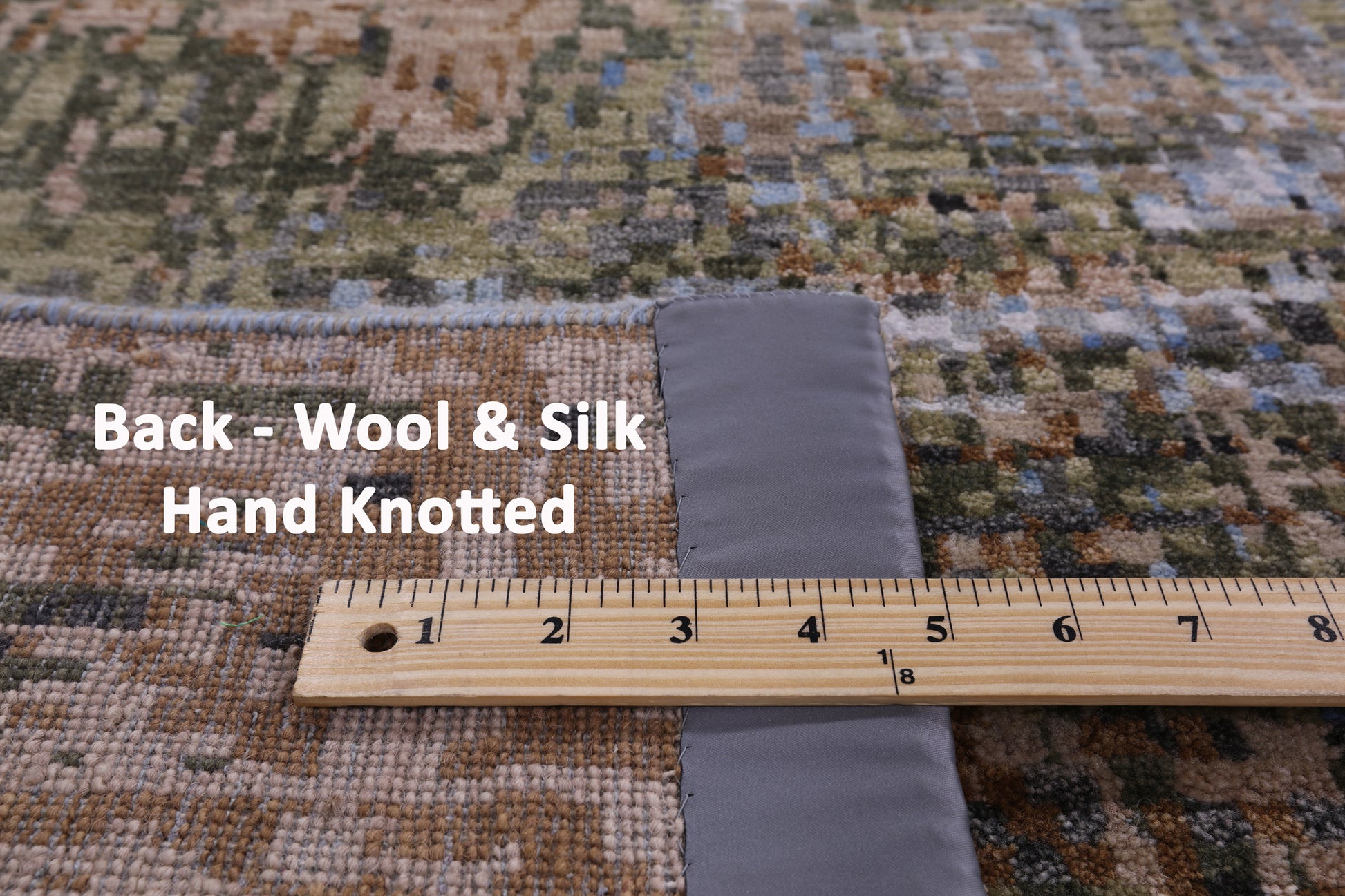 Abstract Modern Hand Knotted Wool & Silk Rug - 9' 0" X 12' 0" - Golden Nile