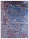 Abstract Modern Hand Knotted Wool & Silk Rug - 9' 1" X 12' 1" - Golden Nile