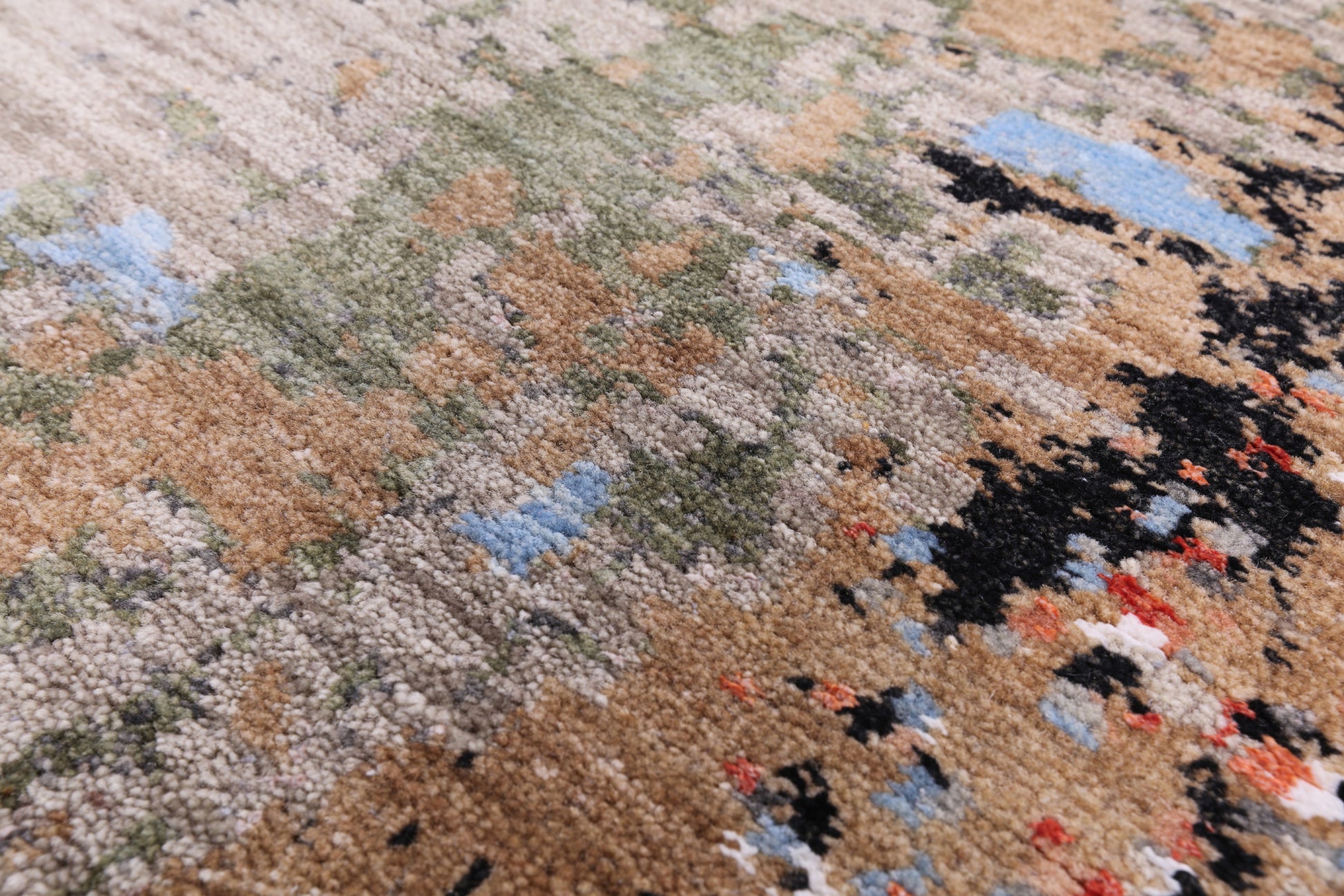 Abstract Modern Handmade Wool & Silk Rug - 9' 0" X 12' 0" - Golden Nile