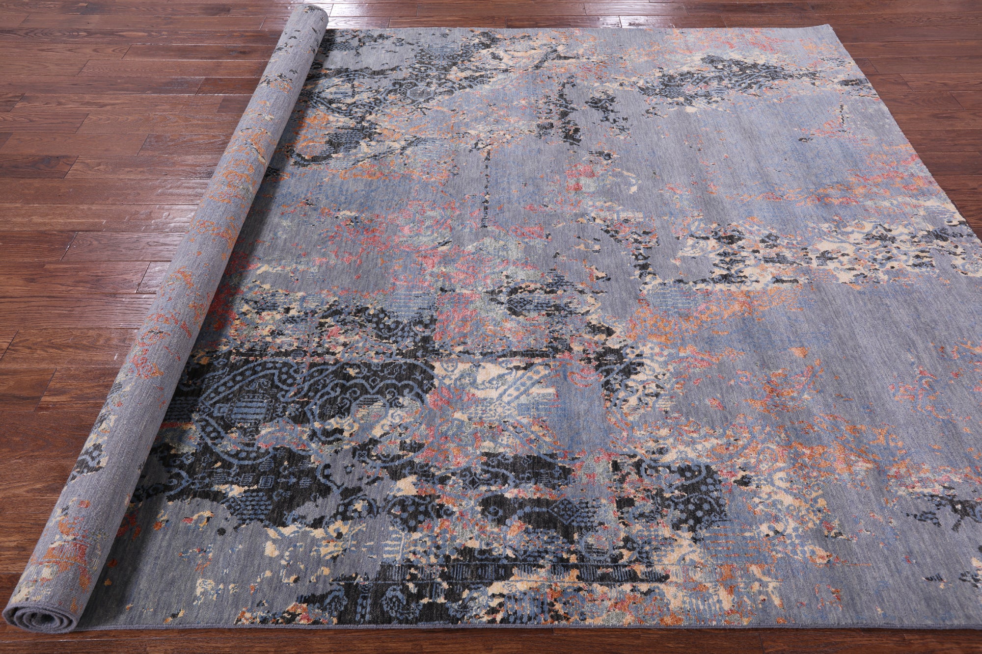 Modern Hand Knotted Wool & Silk Rug - 7' 11" X 10' 1" - Golden Nile
