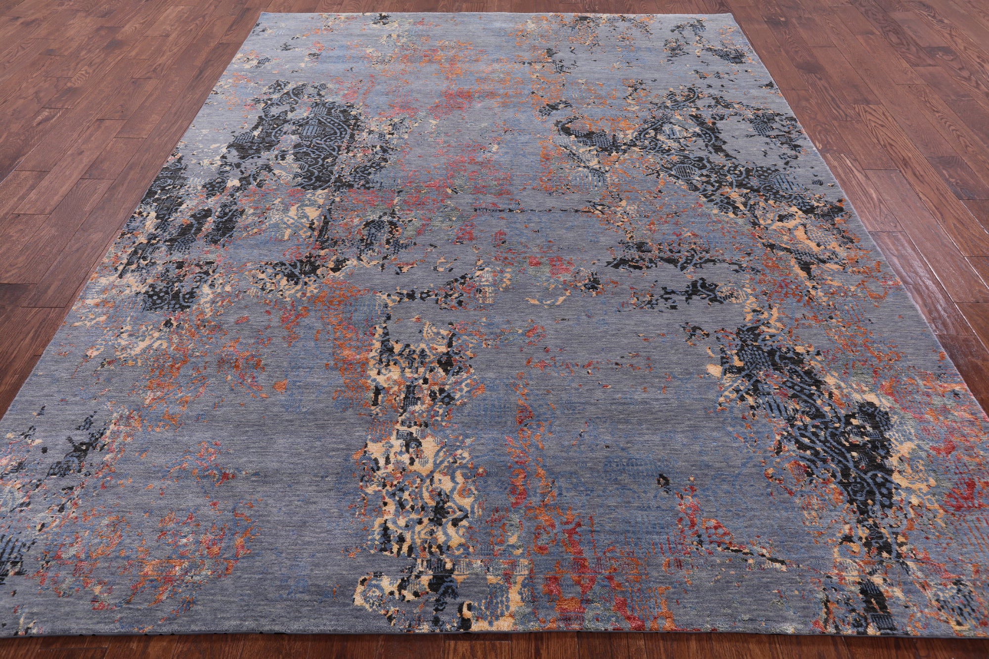Modern Hand Knotted Wool & Silk Rug - 7' 11" X 10' 1" - Golden Nile