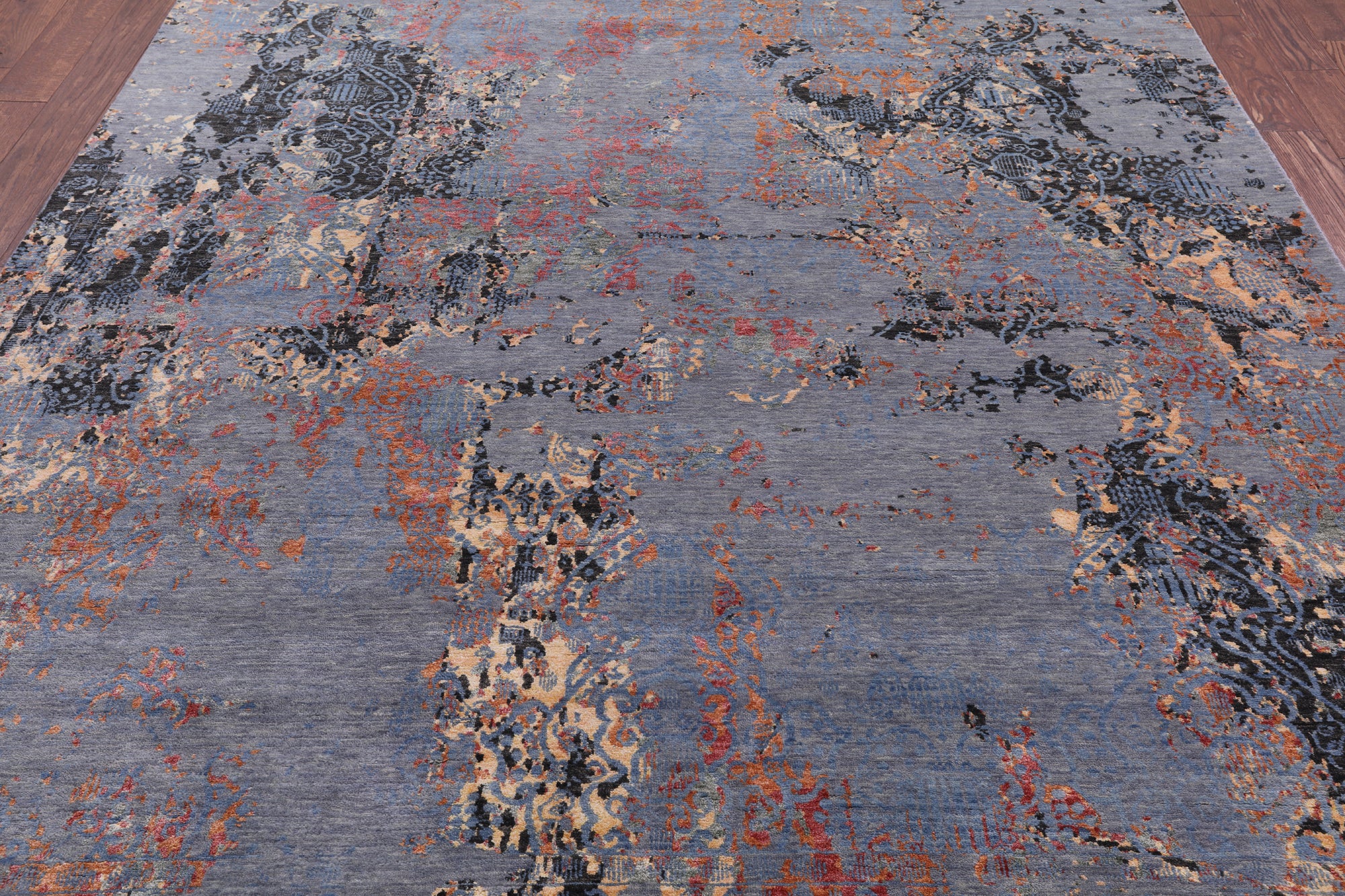 Modern Hand Knotted Wool & Silk Rug - 7' 11" X 10' 1" - Golden Nile