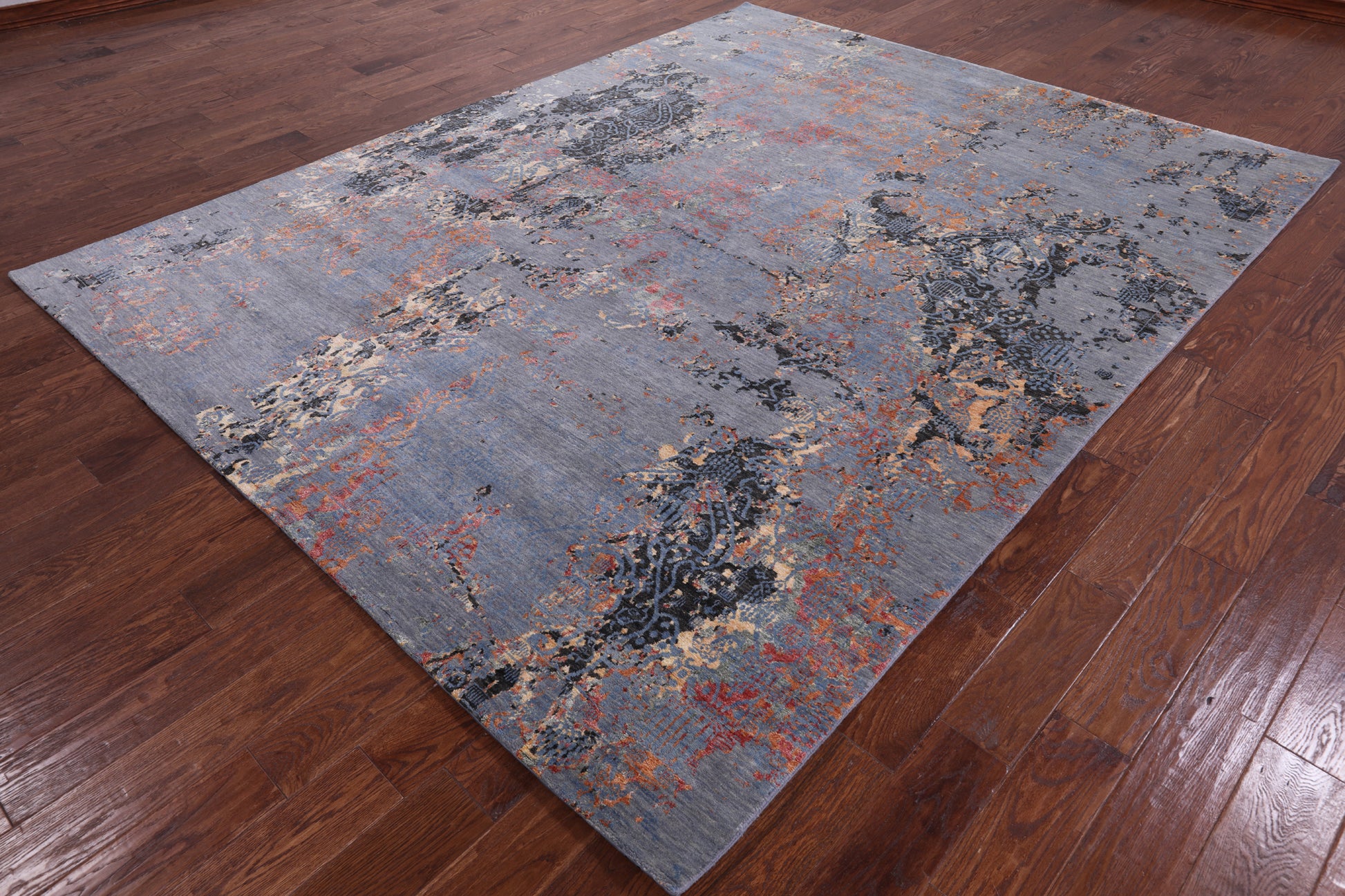 Modern Hand Knotted Wool & Silk Rug - 7' 11" X 10' 1" - Golden Nile