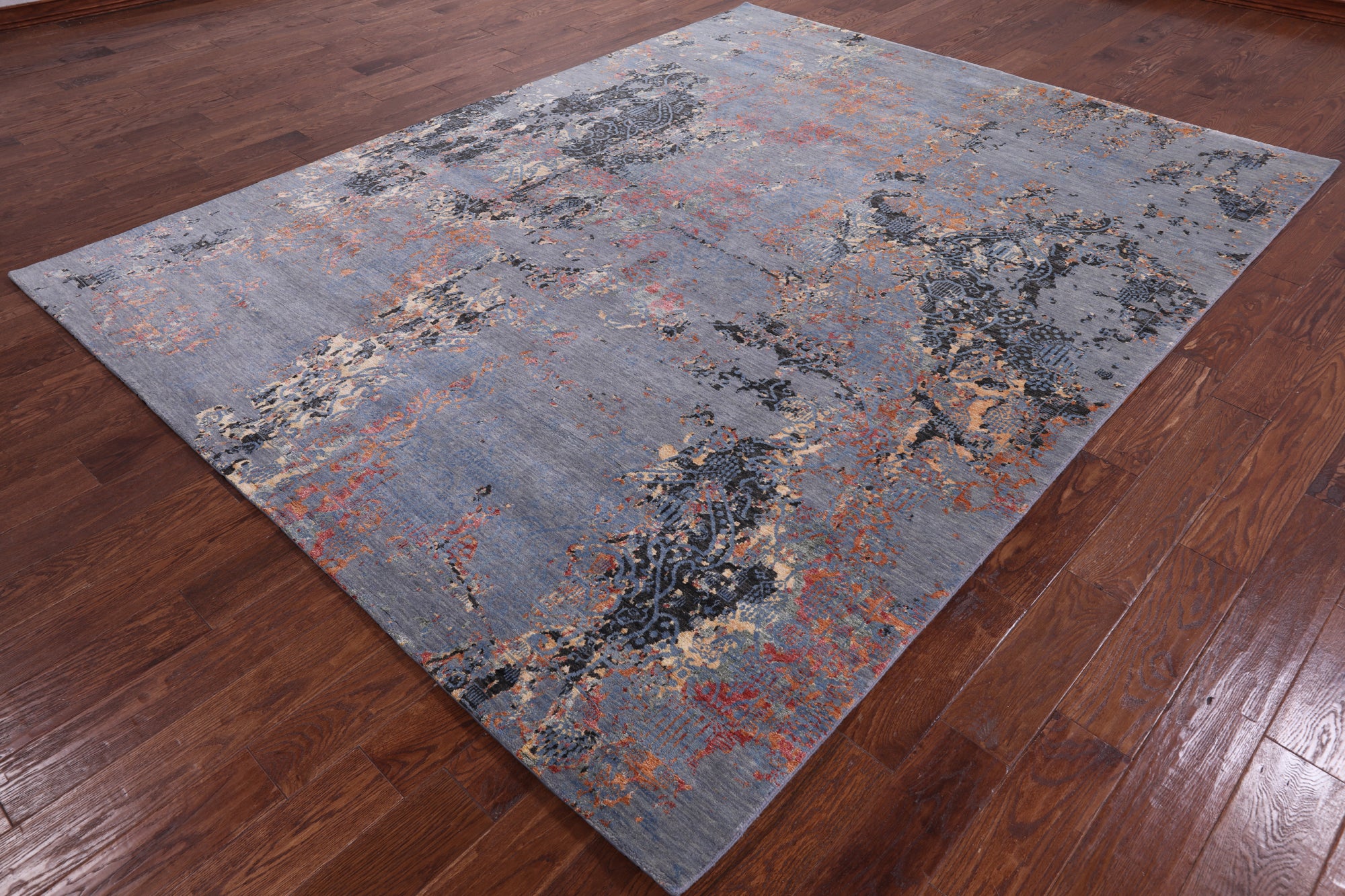 Modern Hand Knotted Wool & Silk Rug - 7' 11" X 10' 1" - Golden Nile