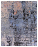 Abstract Contemporary Handmade Wool & Silk Rug - 8' 0" X 10' 0" - Golden Nile