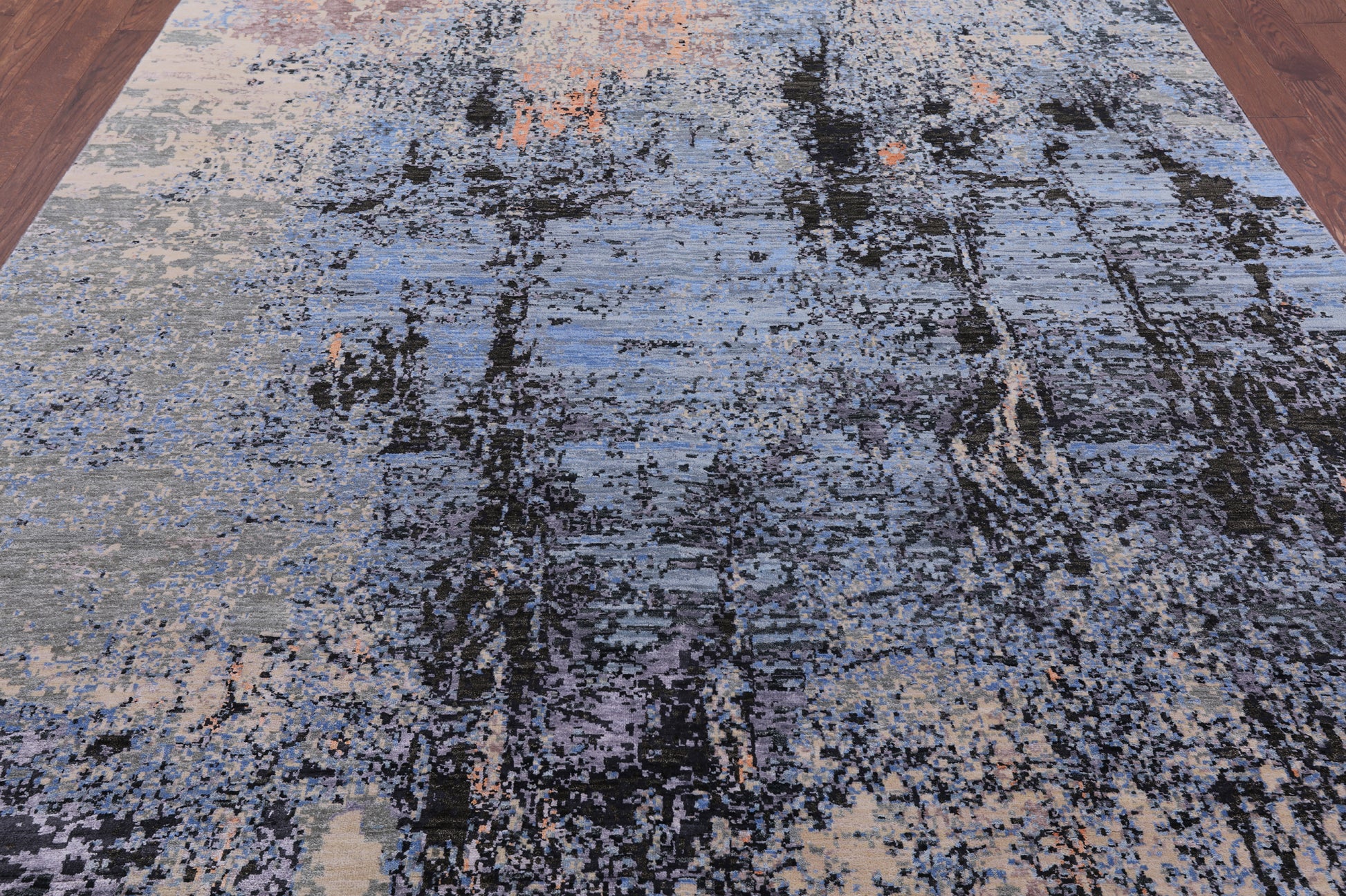 Abstract Contemporary Handmade Wool & Silk Rug - 8' 0" X 10' 0" - Golden Nile