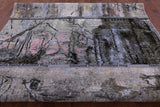 Central Park Design Modern Hand Knotted Wool & Silk Rug - 8' 0" X 10' 1" - Golden Nile