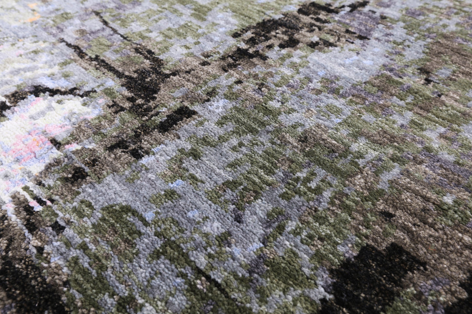 Central Park Design Modern Hand Knotted Wool & Silk Rug - 8' 0" X 10' 1" - Golden Nile