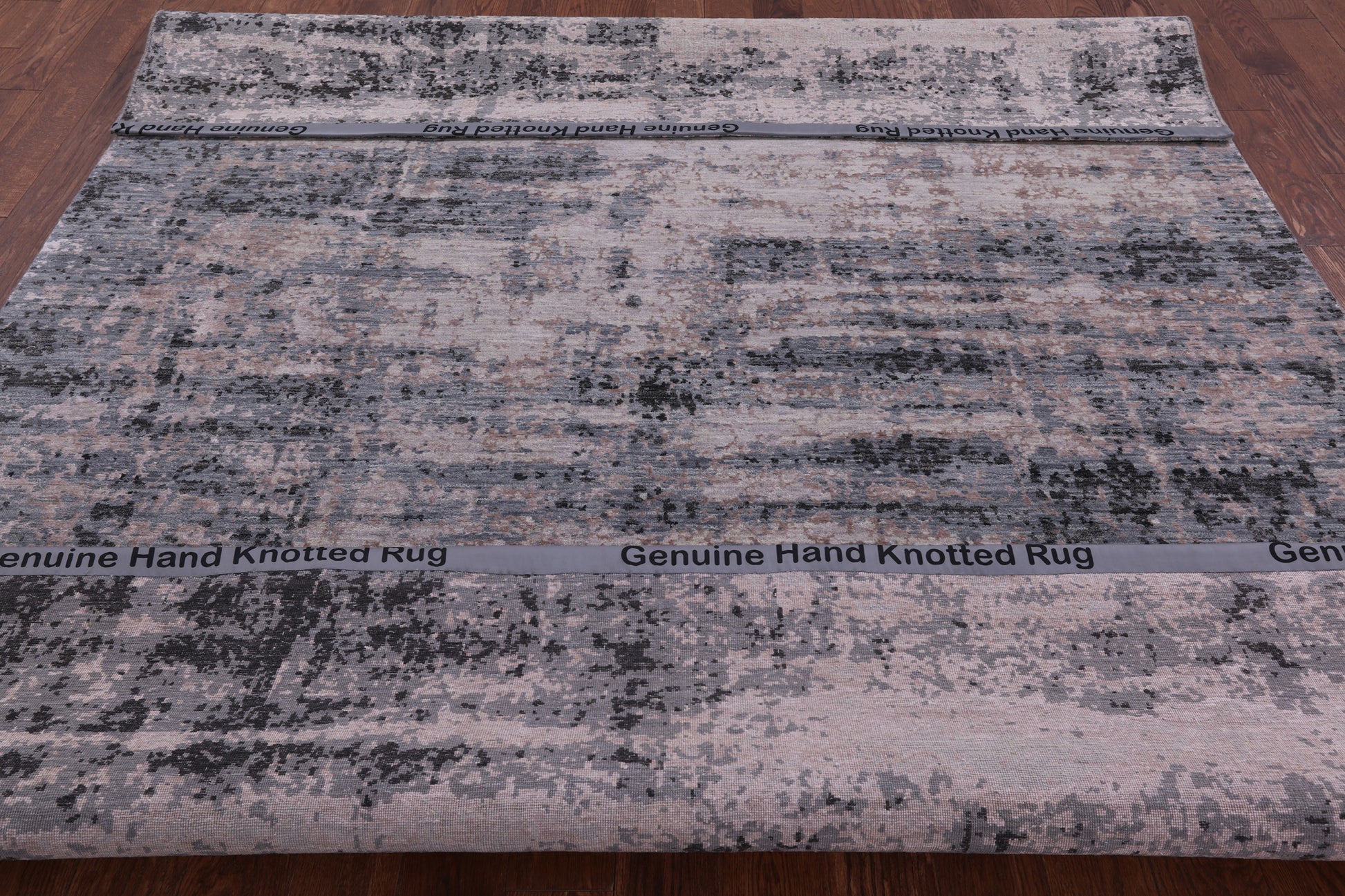 Abstract Contemporary Hand Knotted Wool & Silk Rug - 8' 0" X 10' 3" - Golden Nile