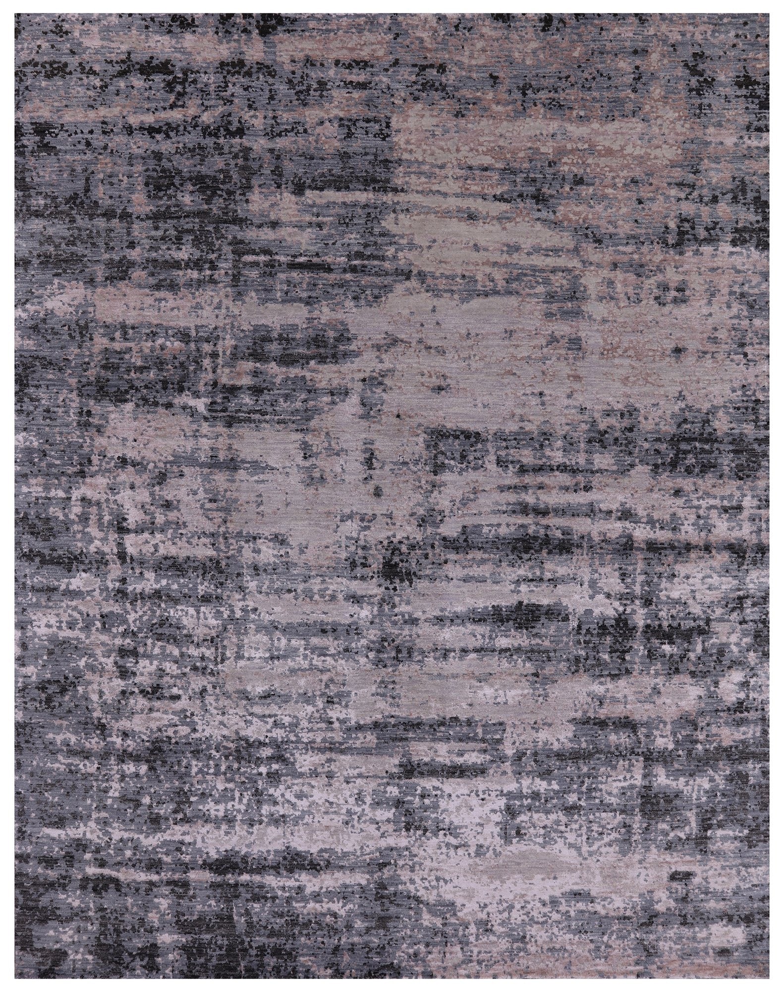 Abstract Contemporary Hand Knotted Wool & Silk Rug - 8' 0" X 10' 3" - Golden Nile