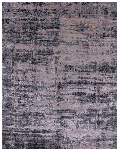 Abstract Contemporary Hand Knotted Wool & Silk Rug - 8' 0" X 10' 3" - Golden Nile