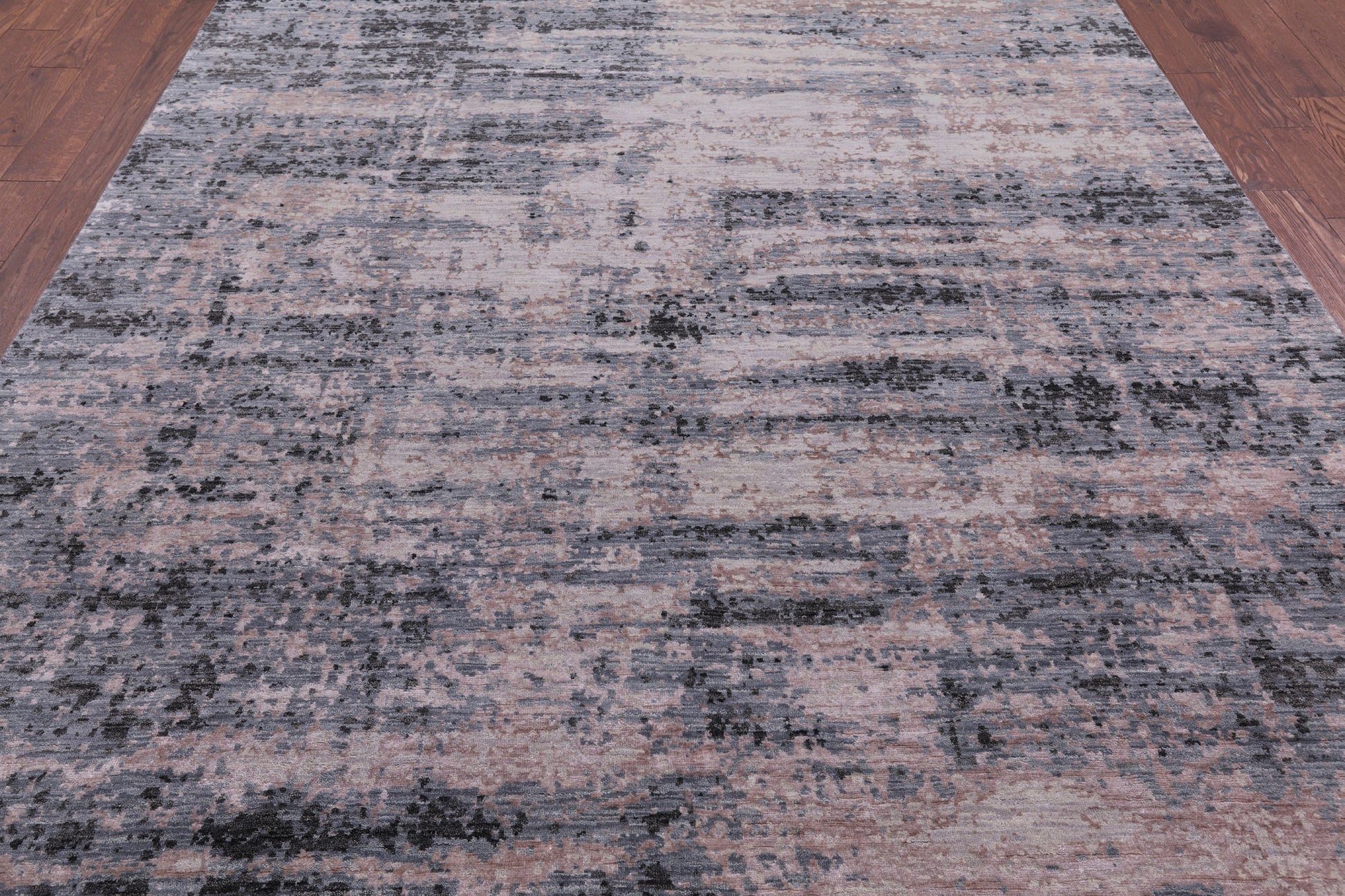Abstract Contemporary Hand Knotted Wool & Silk Rug - 8' 0" X 10' 3" - Golden Nile