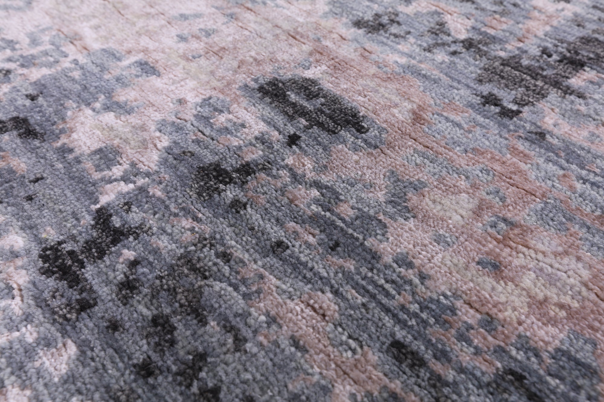 Abstract Contemporary Hand Knotted Wool & Silk Rug - 8' 0" X 10' 3" - Golden Nile