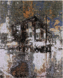 House In The Hills Design Modern Hand Knotted Wool & Silk Rug - 8' 0" X 9' 11" - Golden Nile