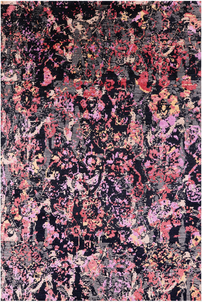 Modern Handmade Wool & Silk Rug - 6' 2" X 9' 1" - Golden Nile