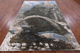 Castle View Design Modern Hand Knotted Wool & Silk Rug - 6' 0" X 9' 2" - Golden Nile