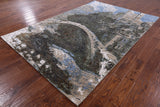 Castle View Design Modern Hand Knotted Wool & Silk Rug - 6' 0" X 9' 2" - Golden Nile